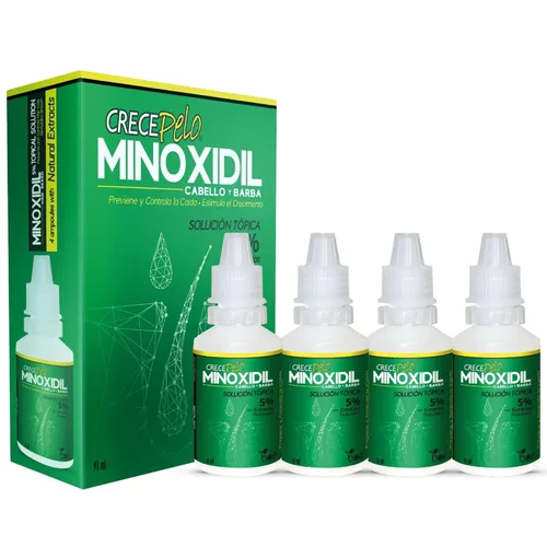 Crecepelo Minoxidil Solución para el crecimiento del cabello, solución tópica al 5% con extractos naturales, 3.2 fl oz - NDC: 78192-400