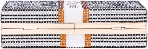 Vista 5 de Covelin Bolso de mano Dollar para mujer, bolso de noche con diamantes de imitación