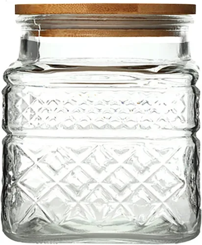 Vista 7 de Prettidecor Tarro de almacenamiento de vidrio, 38 onzas líquidas, recipientes de alimentos con tapa de bambú, recipientes de cocina, tarros