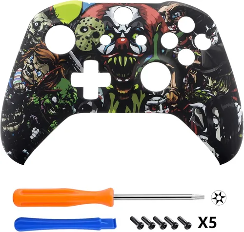 Vista 3 de eXtremeRate Scary Party Patterned Front Housing Shell Faceplate for Xbox One S & Xbox One X Controller Model 1708 - Controller NOT Included