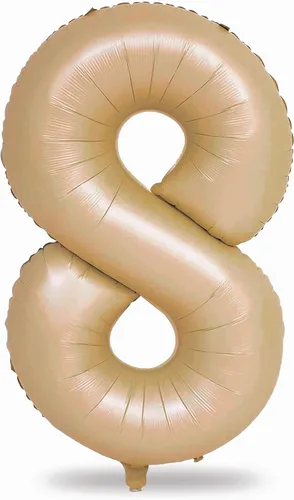 Vista 217 de Globos beige de 40 pulgadas con números grandes 3, globos de helio de dígito 3 de color blanco marfil autoinflables para terceras niñas, globos