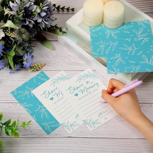 Vista 4 de Pajean 50 tarjetas de memoria para colecciones de vida, tarjetas de memoria, ideas de tarjetas de invitados para funerales, graduaciones, bodas
