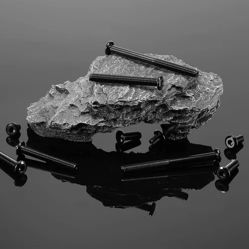 Vista 7 de 10 tornillos hexagonales de cabeza plana M8 x 0.630 in, acero inoxidable 304 18-8, rosca completa, óxido negro (con llave hexagonal)