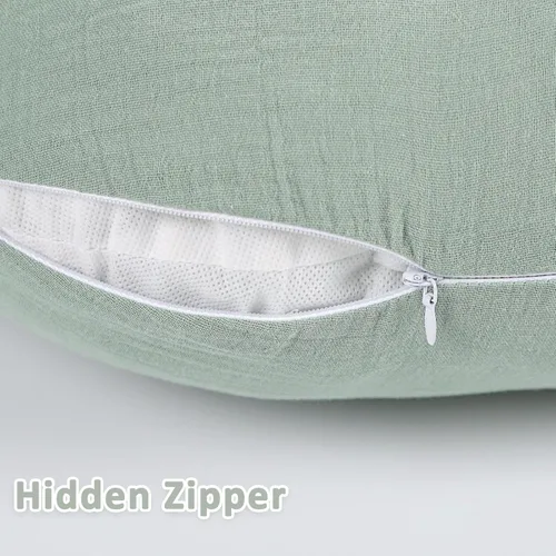 Vista 3 de DILIMI Juego de 2 fundas de almohada de muselina para lactancia, fundas de asiento de automóvil para bebés, suaves y transpirables, a cuadros verdes