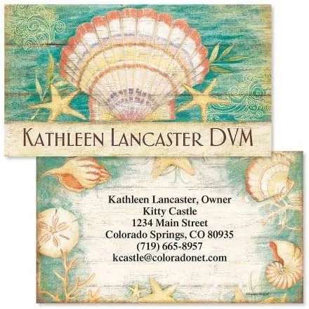 Vista 4 de Seashore - Juego de 250 tarjetas de visita impresas personalizadas, 2 x 3 ½ pulgadas, acabado mate, de una cara, tropical, viajes, playa, tarjetas