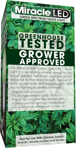 Vista 2 de MiracleLED 604616 - Luz de estasis de espectro verde, paquete de 4, color verde