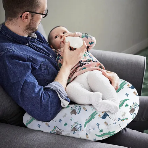 Vista 6 de Little Grape Land - Almohada de lactancia para bebés, de apoyo, alimentación con biberón, tiempo boca abajo, con funda lavable a máquina y relleno