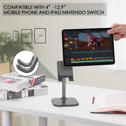 Vista 2 de Doboli Soporte para Teléfono Celular, Soporte para Teléfono de Escritorio, Soporte para Teléfono Compatible con iPhone y Todos los Teléfonos Móviles