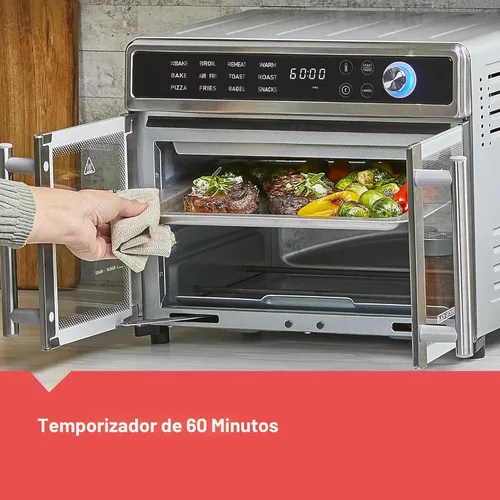 Vista 8 de BLACK+DECKER Crisp 'N Bake - Combo de horno tostador y freidora de aire, horno de convección de encimera 12 en 1 para cocinar alimentos rápidamente