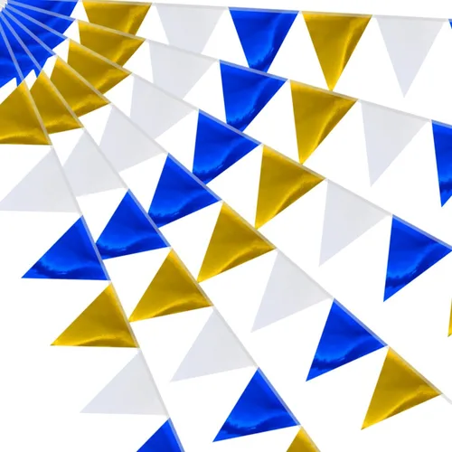 Vista 28 de Banderín de camuflaje de 49 pies, banderas triangulares de camuflaje del ejército para decoraciones de fiesta de cumpleaños