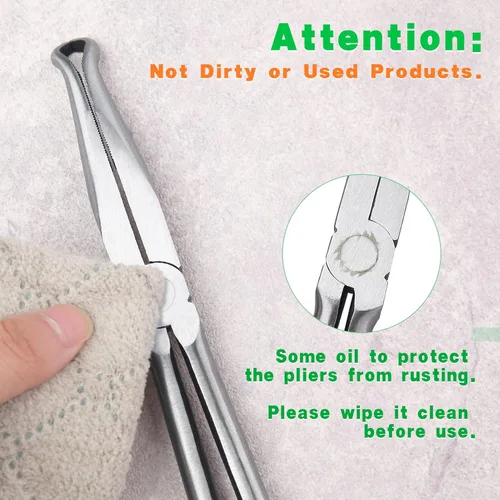 Vista 4 de Alicates de agarre de manguera de largo alcance de 11 pulgadas, alicates de extracción de bujías, alicates de extracción de botas de chispa