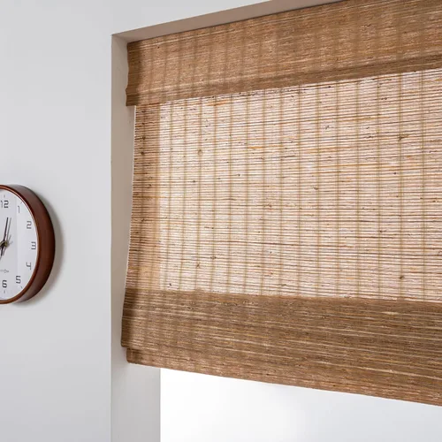 Vista 14 de FACIMI Persianas de Bambú Opacas sin Cordón para Ventanas, Persianas Romanas de Filtrado de Luz con Cenefa de 6 Pulgadas de Alto, con Forro