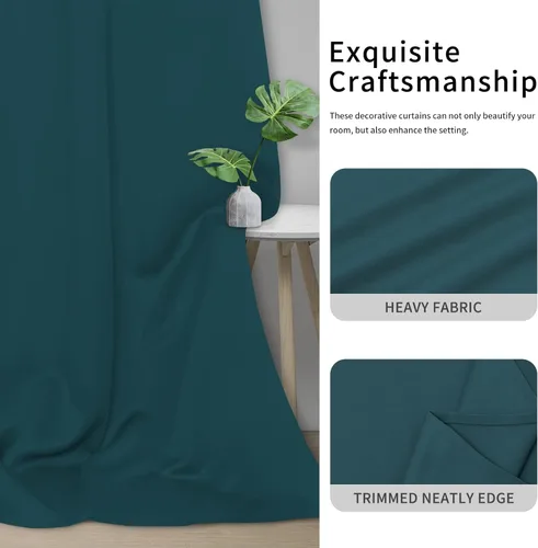 Vista 356 de Easy-Going - Cortinas opacas para dormitorio, aislamiento térmico sólido con ojales, cortinas de ventana para reducción de ruido, cortinas