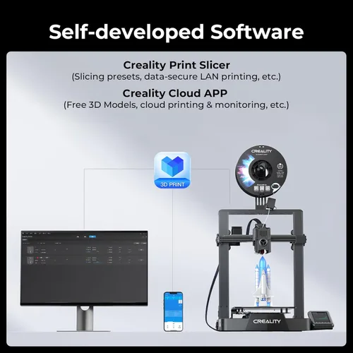 Vista 8 de Creality Impresora 3D Ender 3 V3 KE Mejorada, 500mm/s Máxima Alta Velocidad con Extrusora Directa Sprite Soporta Impresión de 300℃, Nivelación