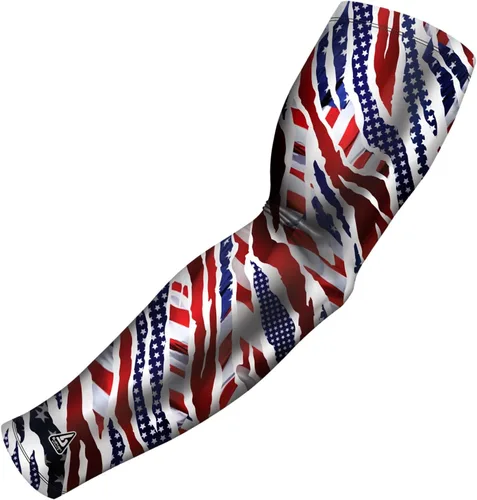 Vista 19 de B-Driven Premium Pro-Fit Sports - Manga de compresión para brazo (individual) con diseños patrióticos, mangas para brazo de béisbol, hombres