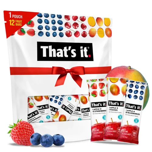 Vista 8 de That's it. Barras de frutas de manzana + higo, 100% naturales, sin ingredientes artificiales ni conservantes, delicioso aperitivo saludable