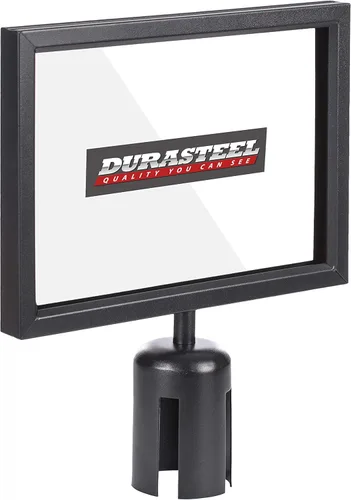Vista 9 de DuraSteel Soporte de Letrero con Poste de Exhibición Vertical - Marco de Doble Cara para 8.5'' x 11'' - Control de Multitudes y Barrera de Cola