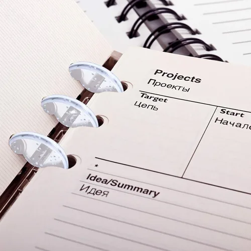 Vista 4 de Outus 50 discos de expansión, cuadernos planificadores, libros de expansión para cuadernos de bricolaje, planificadores transparentes