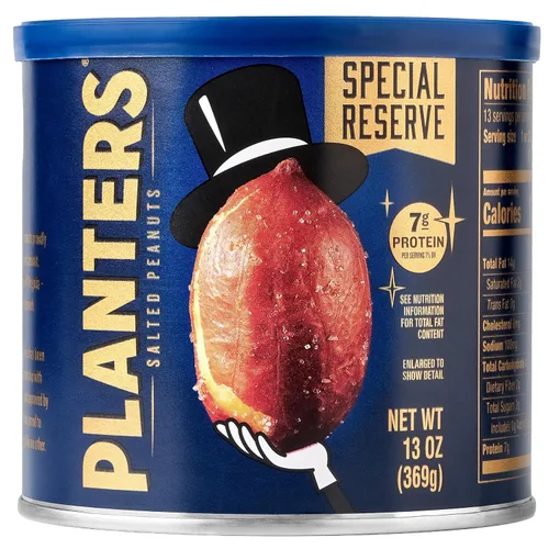 Vista 21 de PLANTERS Cacahuetes ligeramente salados, aperitivos de proteínas a base de plantas, 16 onzas (1 unidad) Roasted Lightly Salted Nuts. 0g Trans Fat.