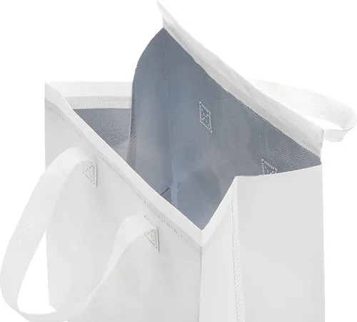 Vista 4 de ZENFUN Juego de 25 bolsas aisladas para llevar, pequeñas bolsas aisladas para comestibles, bolsas térmicas blancas para alimentos congelados