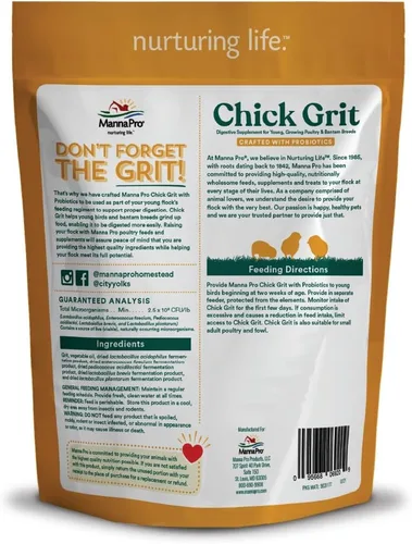 Vista 2 de Manna Pro Suplemento Digestivo de Grano de Pollo para Aves Jóvenes en Crecimiento y Razas Bantam, Sin Ingredientes Artificiales ni Conservantes