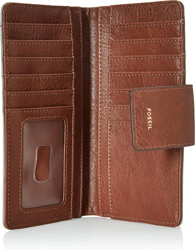 Vista 4 de Fossil - Cartera de piel Logan con lengüeta de bloqueo de interferencia de radiofrecuencia para mujer