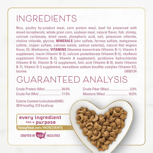 Vista 5 de Purina Fancy Feast Filete seco para gatos sabor Mignon con mariscos y camarones, bolsa de 12 libras