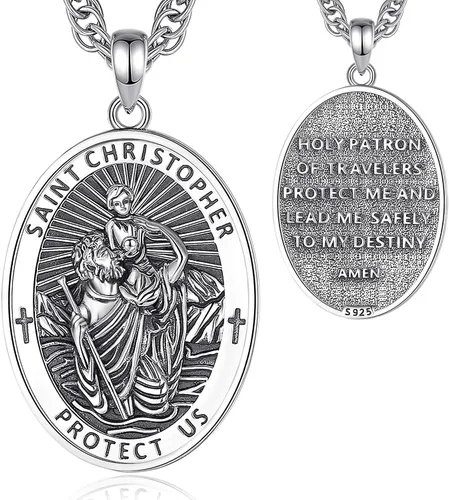 CELESTIA Medallas de plata de ley 925 San MiguelSan CristóbalSan BenitoSan GabrielVirgen MaríaJesúsCaravacaMetatrónSello de los Siete Arcángeles