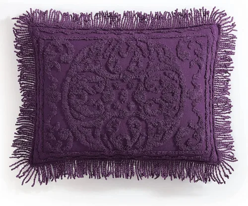 Vista 23 de Beatrice Home Fashions Medallón de chenilla, funda estándar, azul