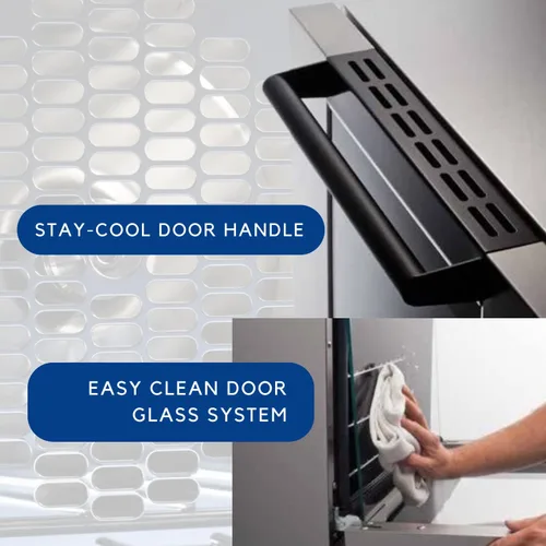 Vista 5 de Moffat Turbofan E22M3 - Horno de convección eléctrico de tamaño medio con soporte, doble pila, control manual
