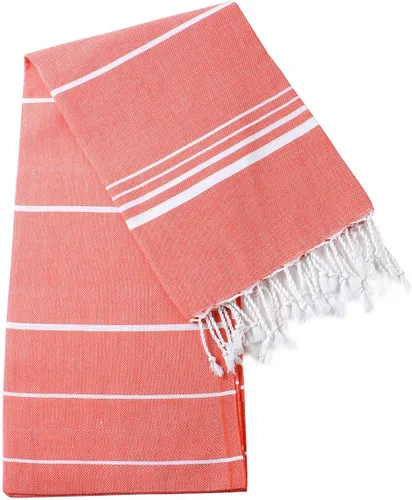 Vista 4 de Toalla de baño Cacala 100 % de algodón, pestemal turco rayado