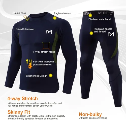 Vista 2 de MEETYOO mens Thermal Underwear for Men,men's Base Layer,2 Sets Long Johns Lined With Hunting Gear