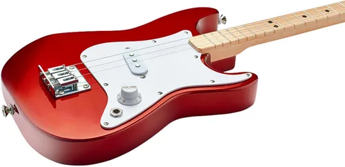 Vista 2 de Fender x Loog Guitarra Eléctrica de 3 Cuerdas Stratocaster para Niños, Kit para Principiantes de 3 Cuerdas (Candy Apple Red)