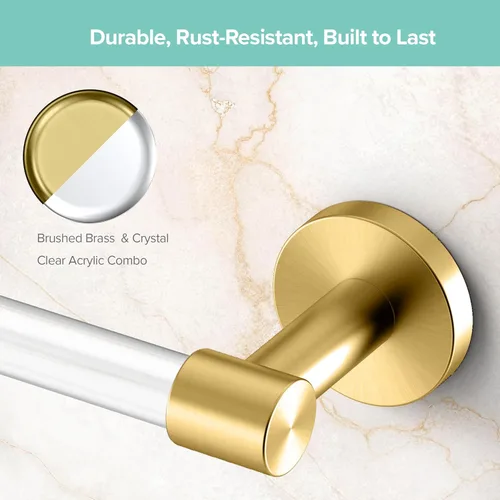 Vista 3 de Gatco Clarion - Toallero de 18 pulgadas de largo, latón cepillado acrílico transparente