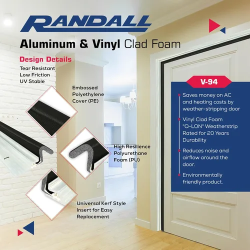 Vista 2 de Juego de tope de puerta de aluminio y Q-LON Weatherseal de 2-84 pulgadas y pieza de 1-36 pulgadas