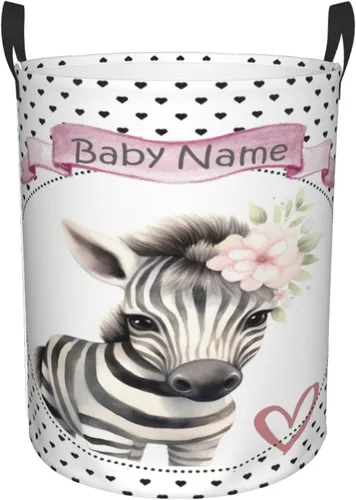 Vista 16 de Cesta de lavandería personalizada con nombre, impermeable, jirafa, para guardería, para bebé, niña, niño, cestas de almacenamiento plegables