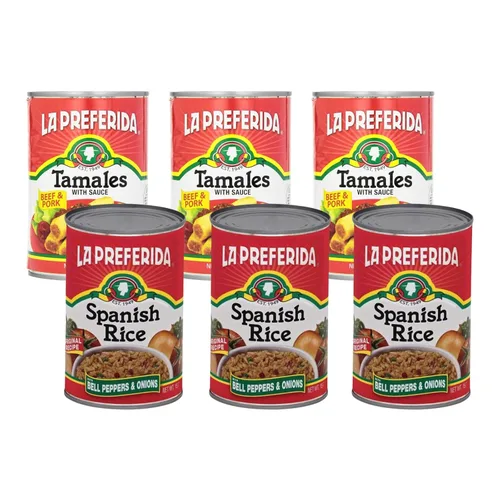Vista 11 de La Preferida Arroz español enlatado, rápida y fácil, salsa robusta de tomates, pimiento y cebolla. Ingredientes veganos, naturales, 15 onzas