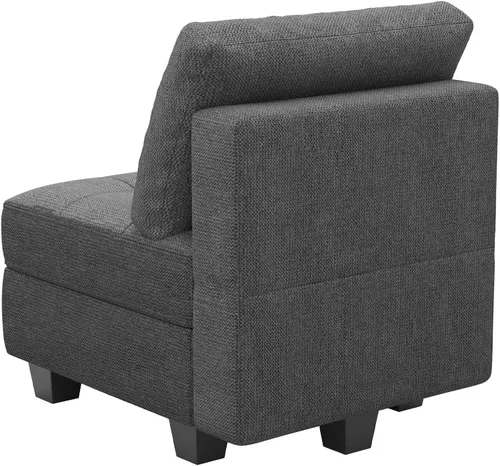 Vista 48 de Belffin Sofá modular modular con tumbonas dobles en forma de U, modular con asiento de almacenamiento, sofá modular con otomanas reversibles