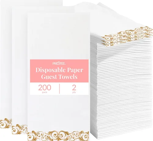 Vista 14 de Prestee Servilletas rojas para mesa, desechables, toallas de mano de papel suaves y absorbentes para cenas y todo tipo de eventos, servilletas