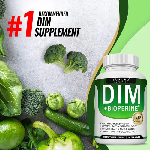 Vista 7 de Dim Supplement 910 mg Plus BioPerine Complex - Diindolilmetano para apoyar el equilibrio hormonal y el metabolismo del estrógeno, ayuda