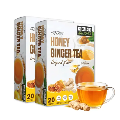 Vista 10 de Instant Honey Ginger Tea - Cinnamon Flavor - Fast Dissolving Tea Crystals - 20 Sachets Per Box