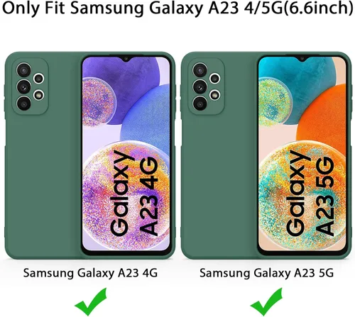 Vista 2 de AK Funda protectora para Galaxy A23 4G 5G, elegante funda protectora de cuerpo completo de silicona líquida delgada para Galaxy A23 4G 5G