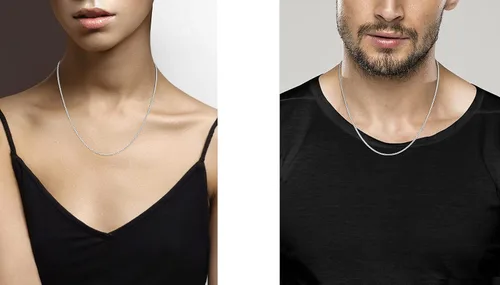 Vista 4 de Miabella Solid 925 Sterling Silver Italian 2mm Franco Square Box Link Chain Necklace for Men Women Made in Italy