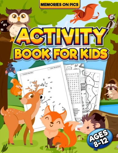 Activity Book for Kids Dot to Dot, Color by Numbers and Word Search for Kids ages 8 to 12 years old