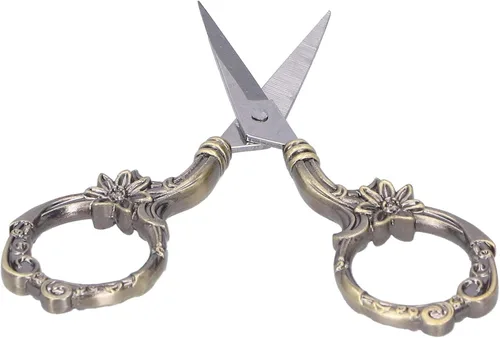 Crochet Scissors, Thread Snips Vintage Flower Scissors DIY European Style Needlework Embroidery for Sewing Craft Artwork Handicraft Yarn Scissors