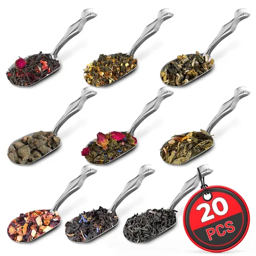 20 cucharadas pequeñas para botes – Mini cucharadas para dulces, 5.8 pulgadas de longitud de acero inoxidable pequeñas cucharas de alimentos para