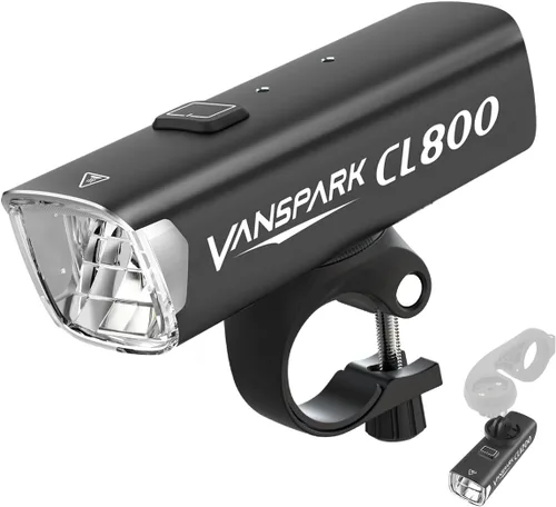 VANSPARK CL800 Bike Lights, Max 1000 Lumens Bike Headlight with Cut Off Beam, 3500mAh USB-C Rechargeable Bicycle Light, CNC-Machined Aluminum Body