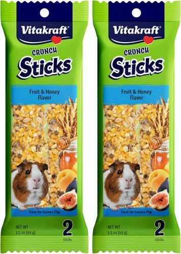 Vista 9 de Vitakraft - Palitos masticables para cobayas Crunch Sticks - Manzana y Naranja - Apoya dientes saludables