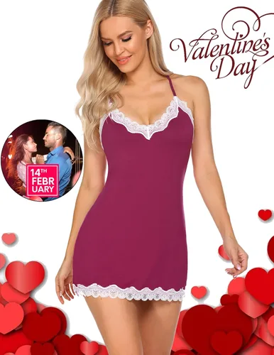 Vista 3 de Avidlove - Ropa de dormir sexy para mujer camisón de algodón para mujer lencería para mujer