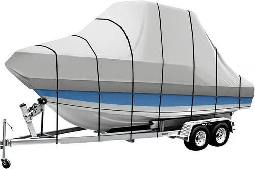 Vista 11 de iCOVER - Cubierta de barco en forma de T, para barco de consola central de 16 pies a 18.5 pies de largo con techo en T, poliéster de grado marino